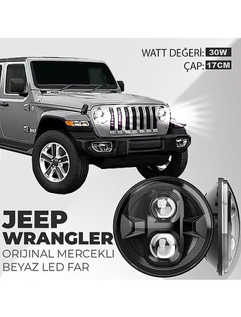 Jeep Wrangler Uyumlu Orijinal Mercekli Led Far