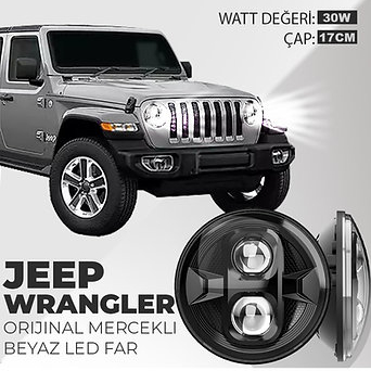 Jeep Wrangler Uyumlu Orijinal Mercekli Led Far