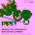 2'li Set Double Eye 1500 Lümen Sarı/Beyaz Çift Renk Motosiklet Sis Farı